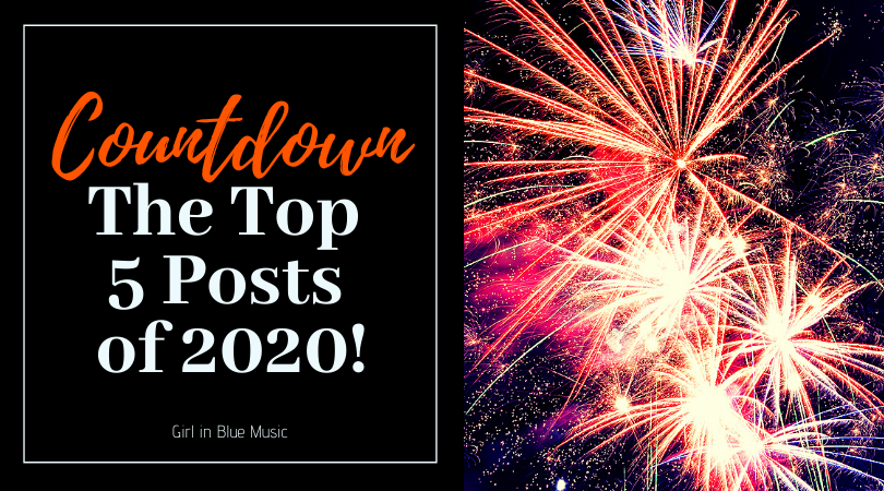 Title image. Fireworks on the right and text on the left that reads: Countdown The Top 5 Posts of 2020!