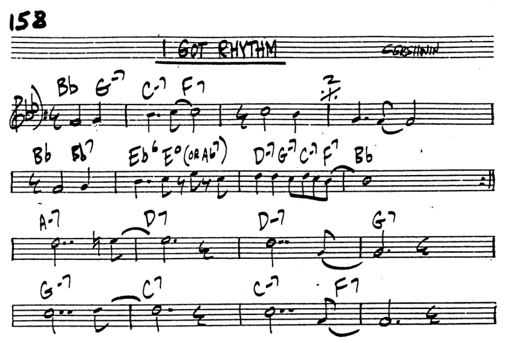 "I Got Rhythm" by George and Ira Gershwin lead sheet