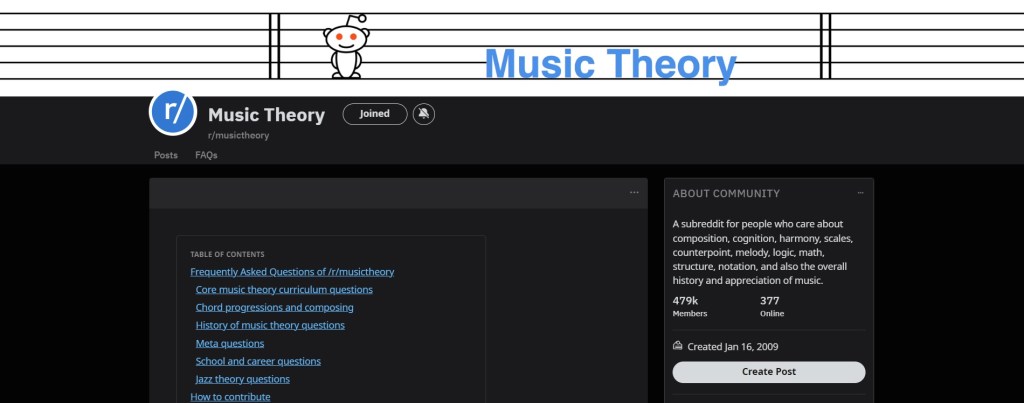 r/MusicTheory home page